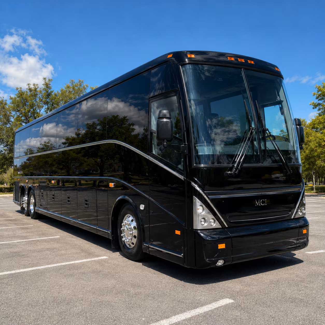 charter bus shuttle service for corporate teams flying